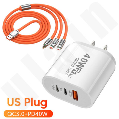 3 in 1 Fast USB Charging Cable Universal Multi Function Cell Phone Charger Cord
