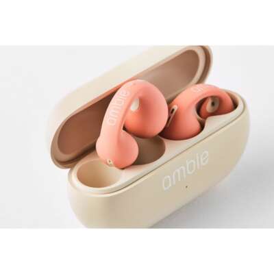 ambie wireless earphones sound earcuffs Bluetooth flamingo beige