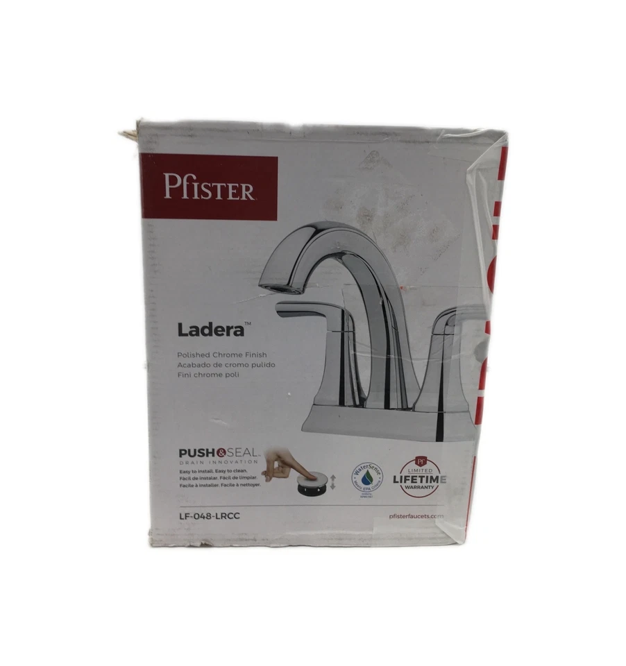 Pfister Ladera 4 in. Juego central grifo de baño de 2 manijas en cromo pulido Foto 2 de 3