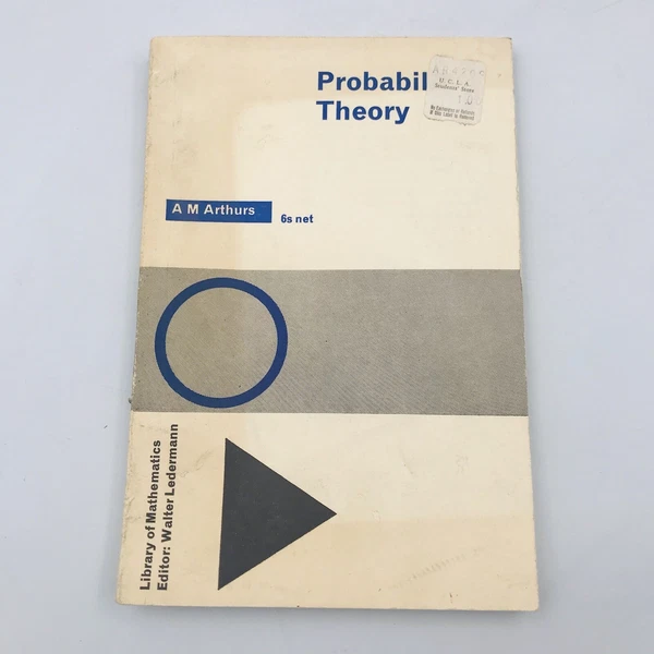 1967 Probability Theory A M Arthurs Library Of Mathematics Walter Ledermann