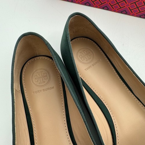 $298 Retail Tory Burch Delphine Ballet Size 10M Green Flats - Picture 3 of 7