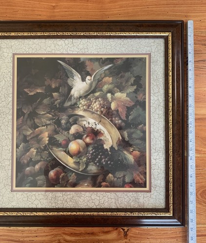 Vintage Home Interiors & Geschenke gerahmter Taube & Obst Bild Druck - 24" x 24" - Bild 12 von 14