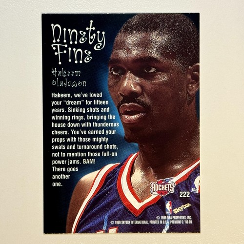 1998-99 SkyBox Premium #222 Hakeem Olajuwon - Picture 2 of 2