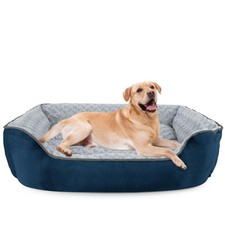 JOEJOY Washable Orthopedic Rectangle Dog Bed, AntiSlip Calming Navy S/M/L