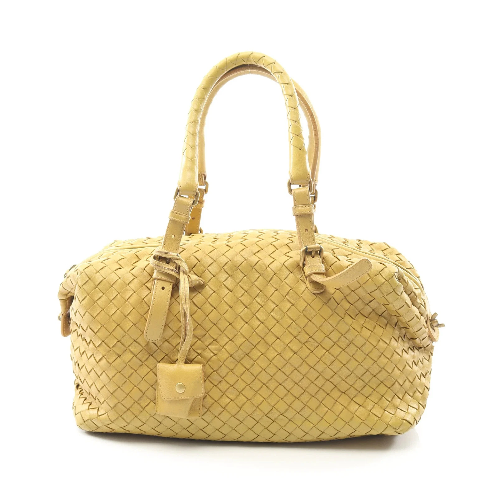 Bottega Veneta — Bottega Veneta Intrecciato Handbag Brown Leather #RCB1677