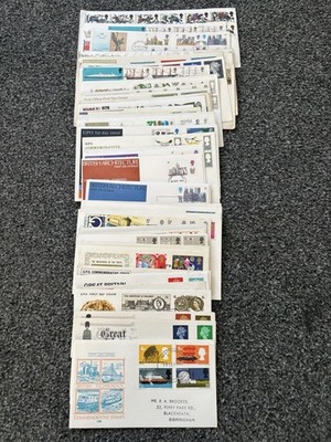 O49 Sign Job Lot of 48 UK GB Pre-Decimal First Day Covers & Covers FDC 1965-1970 ...
