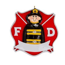Firefighter Guy Personalized Christmas Ornament