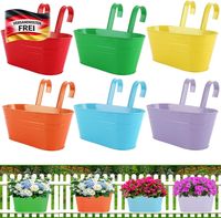 HäNgende Metall BlumentöPfe 28Cm Set FüR Balkon Garten Pflanzen ZubehöR