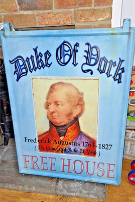 X GROSSES ORIGINAL DOPPELSEITIGES DUKE OF YORK PUBLIC HOUSE (PUB) SCHILD 120cm X 90