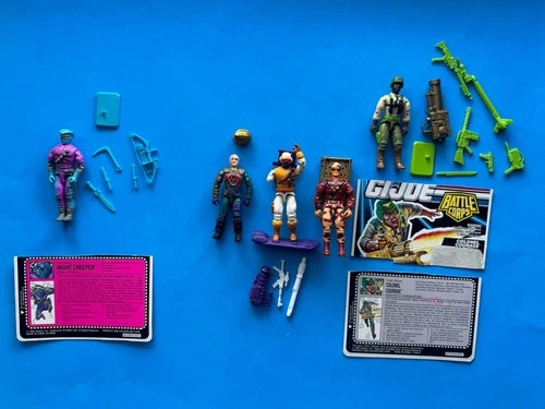 GI Joe 5 Figure Lot  ARAH & Accessories 80's 90's Night Creeper Colonel Courage