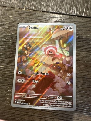 Pokémon Stufful SV04 234/218 Paradox Rift Holo Basic 70 HP Light Punch Flop Card