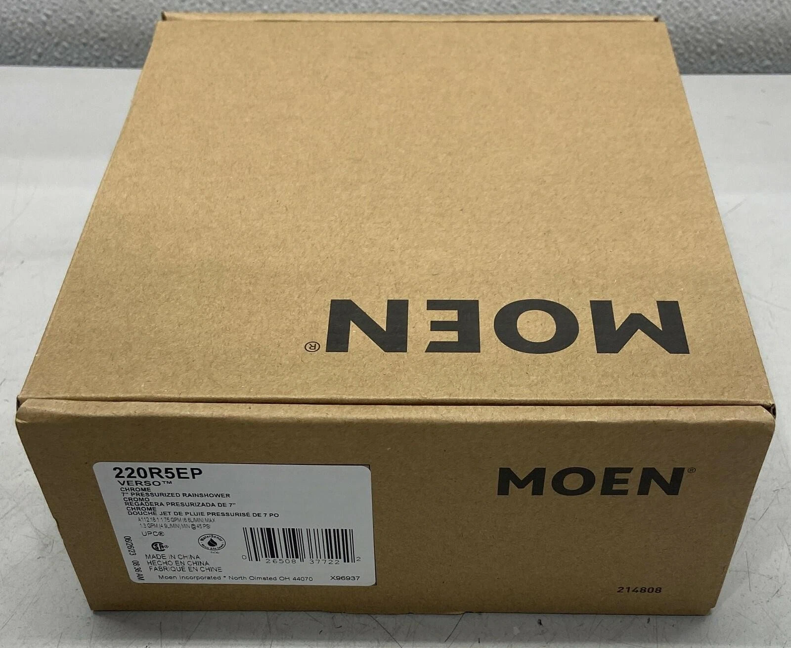 Moen 220R5EP Verso Eco Performance Infiniti Dial Square Rain Shower Head, Chrome