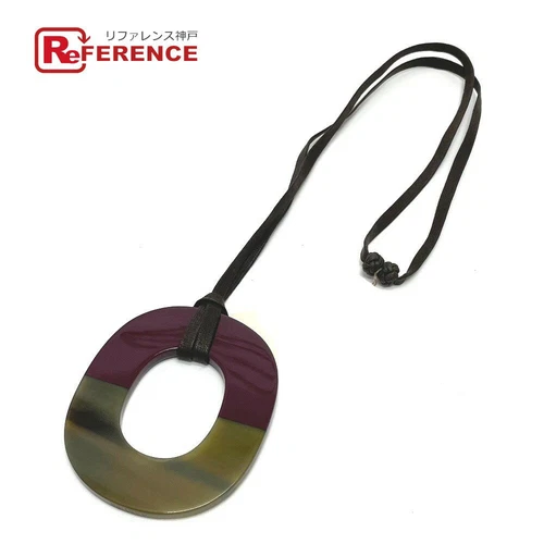 HERMÈS HERMES Hermes Accessori Collana Corno di Bufalo Donna Marrone x Viola [U