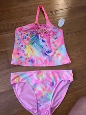 Wonder Nation Girl's Bikini Swimwear Bikini Swimsuit Tank Unicorn XXL 18