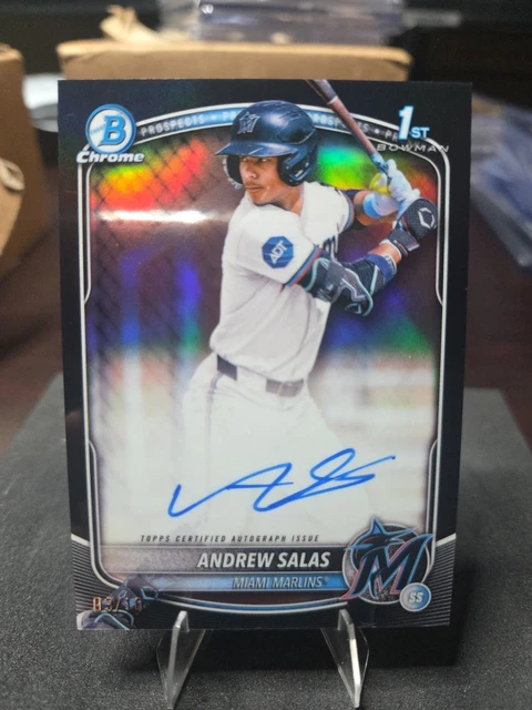 2025 Bowman Chrome Andrew Salas 3/10 1st Auto Black Refractor Prospects #CPA-AS