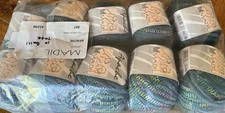 10x 50g/ 80m Apache Madil WOOL Blend Tape Yarn Color 807 Turquoise Made in Italy