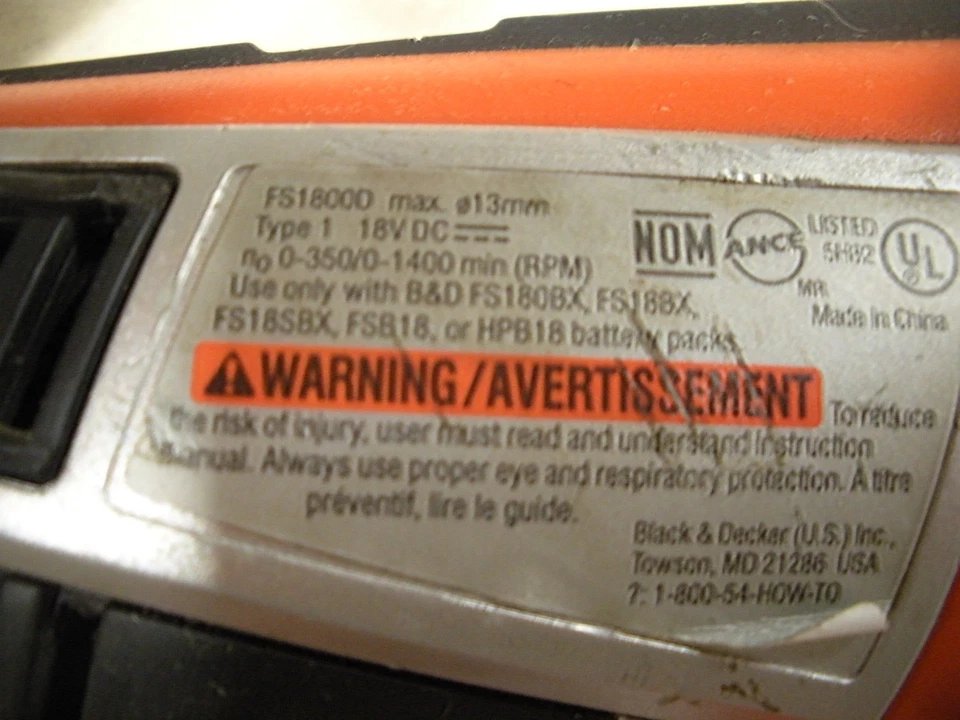 Black & Decker 18v TOOL SET: Quick Chuck Cordless Drill FS1800D & Jig Saw FS1800 - Image 4 of 4