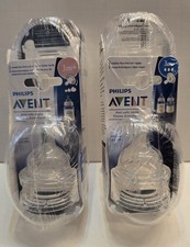 4 pack Philips Avent Anti Colic 3m Baby Bottle Nipples Med Flow  Variable Flow