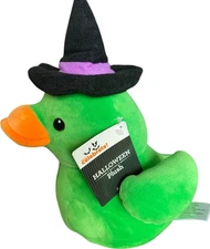 Way To Celebrate Halloween Witch Duck Plush 7" Green