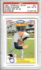 1987 Topps Glossy All-Star Roger Clemens #21 PSA 8 RED SOX YANKEES BLUE JAYS