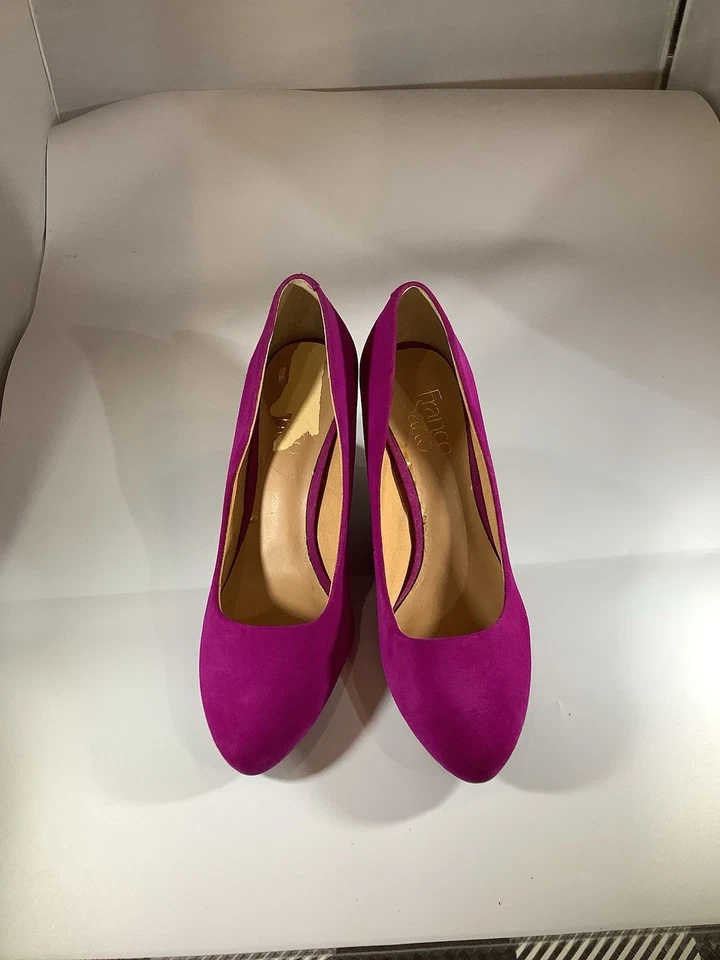 Zapato de vestir Franco Sarto para mujer Oalix Pump talla 8 rosa magenta gamuza tacón de cuña Foto 2 de 4