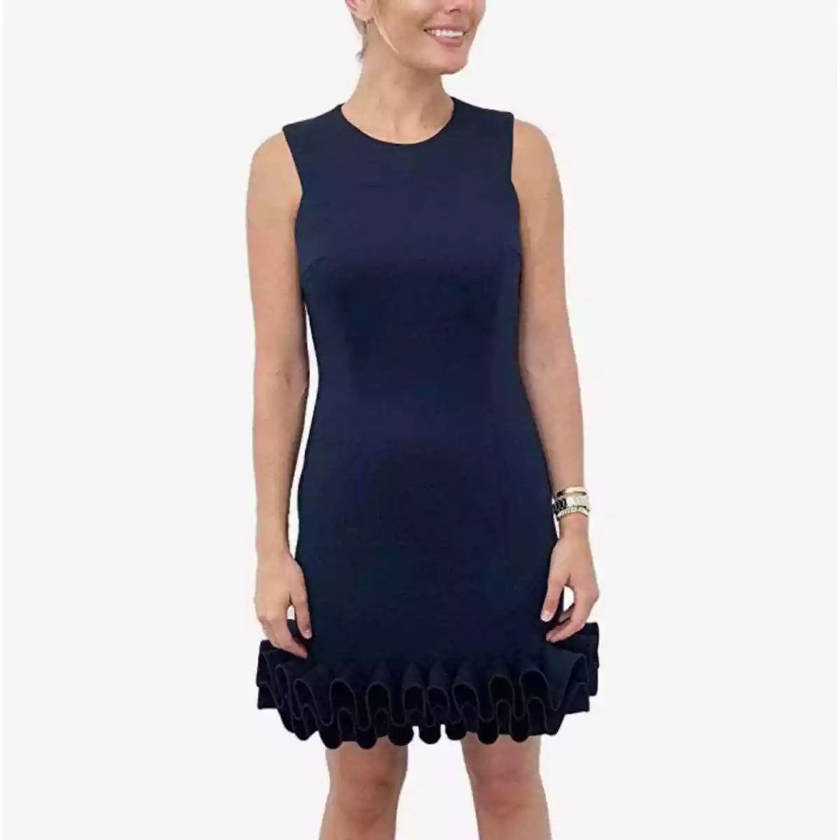Donna ricco top ruffle hem dress