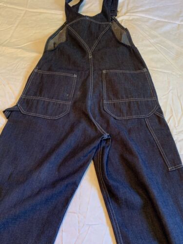Vintage 70's Sears Denim Bib Carpenter Overalls 50 x 32 Tradewear Union Made USA - Picture 4 of 7