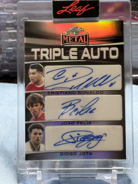 2022 Leaf Metal Silver Prismatic /6 Cristiano Ronaldo Joao Felix Diego Jota Auto