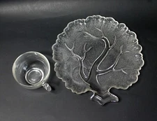 Vintage Set of Hazel Atlas Tree of Life Snack / Luncheon Plate and Cup