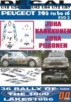 Decal Peugeot 205 Turbo 16 E2 J.Kankkunen 1000 Lakes R. 1986 2Nd & 205 Test (05)