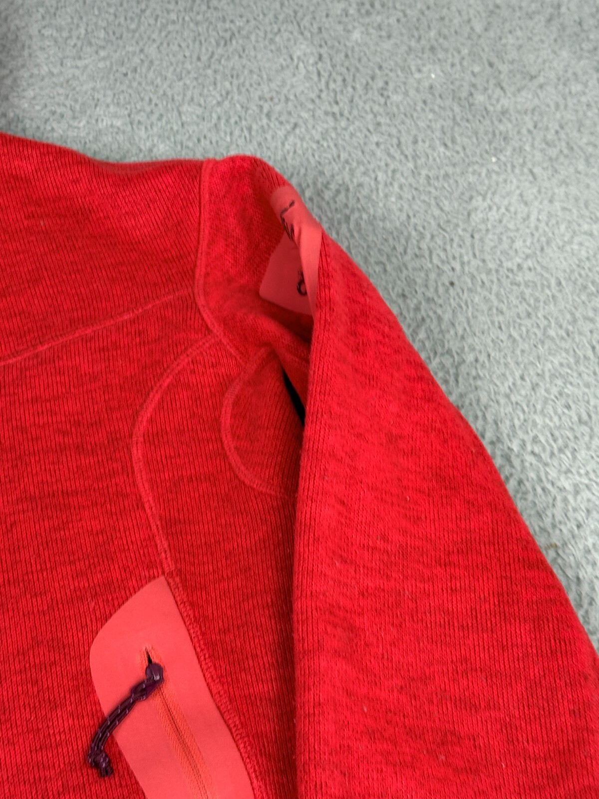 ARC'TERYX Arcteryx Covert Felpa con Cappuccio Donna M Rosso Full Zip Giacca Maglione Cardigan TRIM FIT