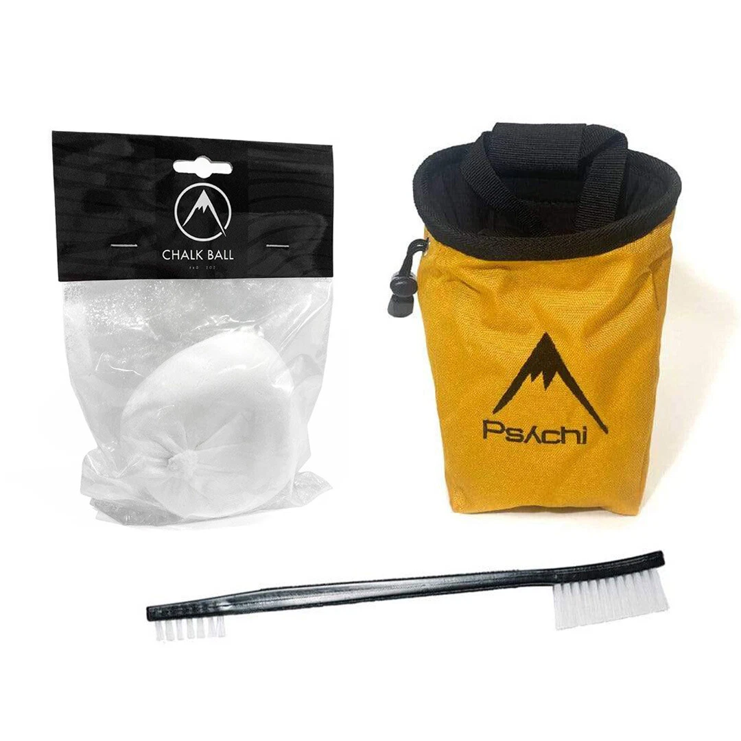 Psychi Bouldering Climb Climbing Starter Pack with Chalk Bag Chalk