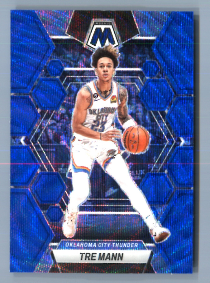 2022-23 Panini Mosaic TRE MANN TMALL BLUE WAVE PRIZM #186 OKC Thunder