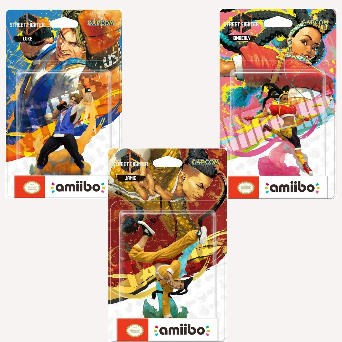 amiiboルーク+ジェイミー+キンバリー【ストリートファイター6】 3点セット amiibo JAMIE Kimberly LUKE Street Fighter 6 Nintendo Switch
