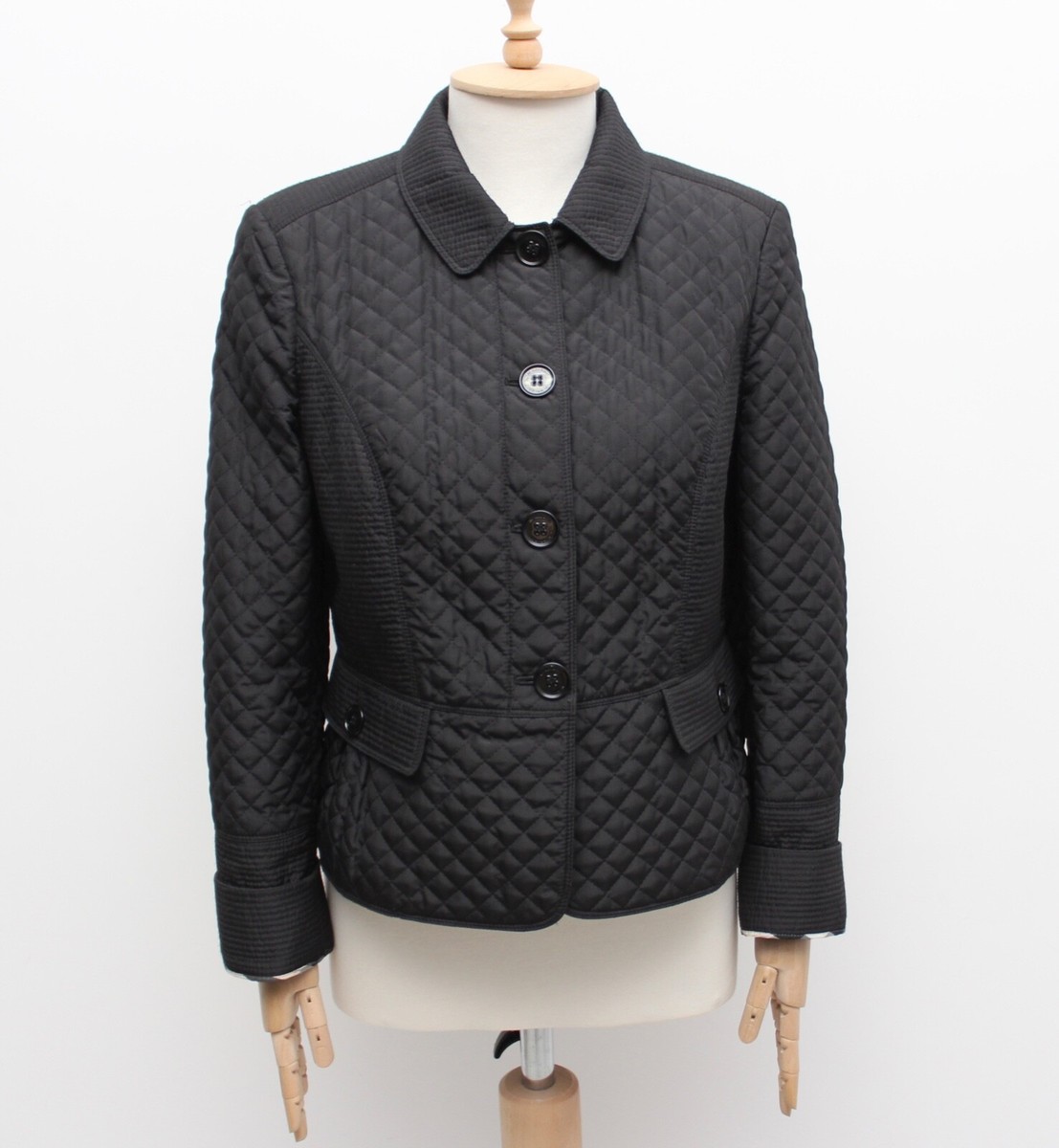ジャケット・アウター BURBERRY LONDON coat black Women's BURBERRY London Quilted Jacket Coat Black Size US12 fits M