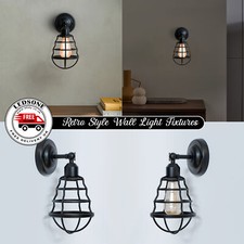 LEDSone Industrial Wall Sconce Vintage Adjustable Wire Cage Lighting Wall Light