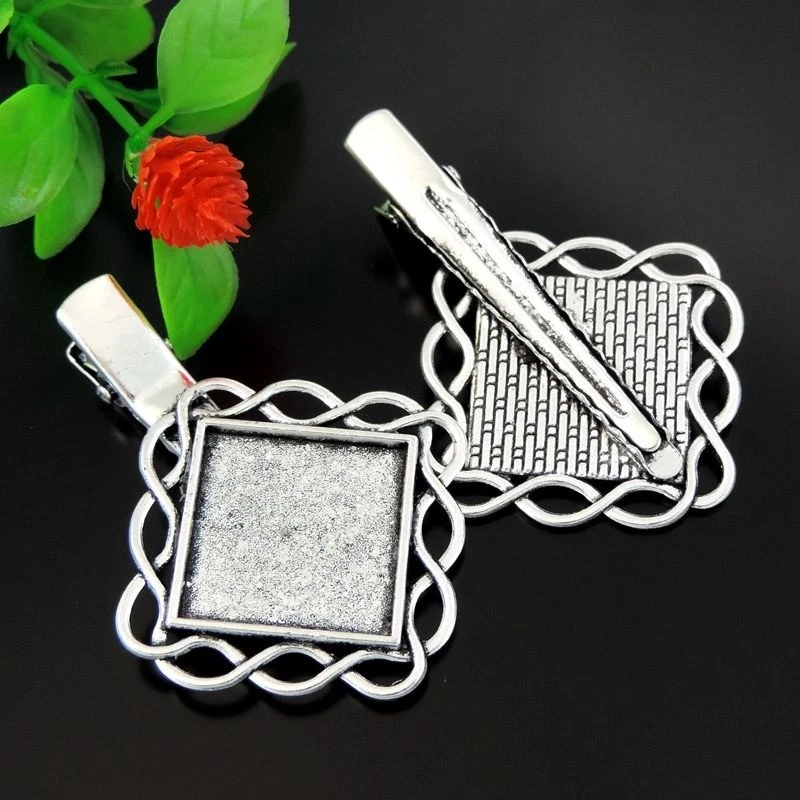 Horquilla interior de 20 mm con bisel circular retorcido horquilla interior de aleación plateada retro de 5 piezas Foto 3 de 4