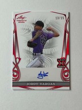 2023 Leaf Trinity Baseball Base Auto Red Jordy Vargas XRC 13/15