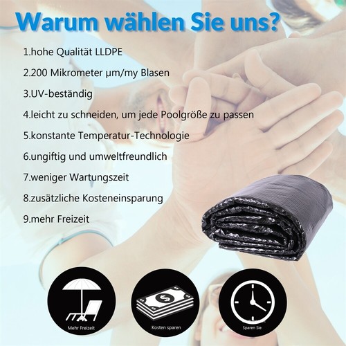 Solarplane Solarfolie Poolheizung Wärmeplane Schwarz Solarheizung 🏊 - Bild 7 von 18