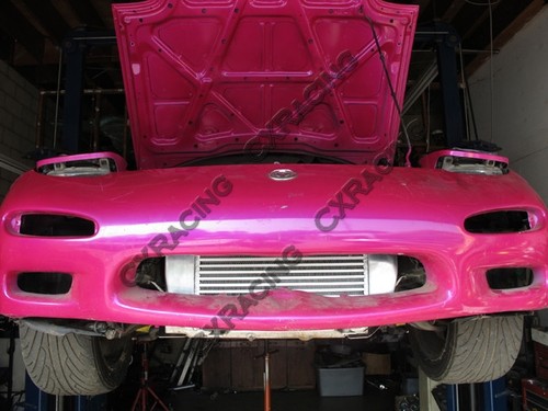 Intercooler de aluminio de un lado CXRacing V-Mount 25""x12""x4"" para Mazda RX7 Ford - Imagen 8 de 11