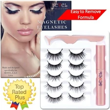 Magnetic Eyelashes With Eyeliner, Natural Look Reusable No Glue Waterproof.