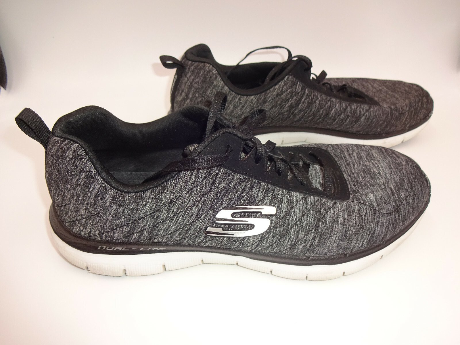 Womens Skechers Lite Weight Air Cooled Foam Shoes Black Grey Athletic | eBay