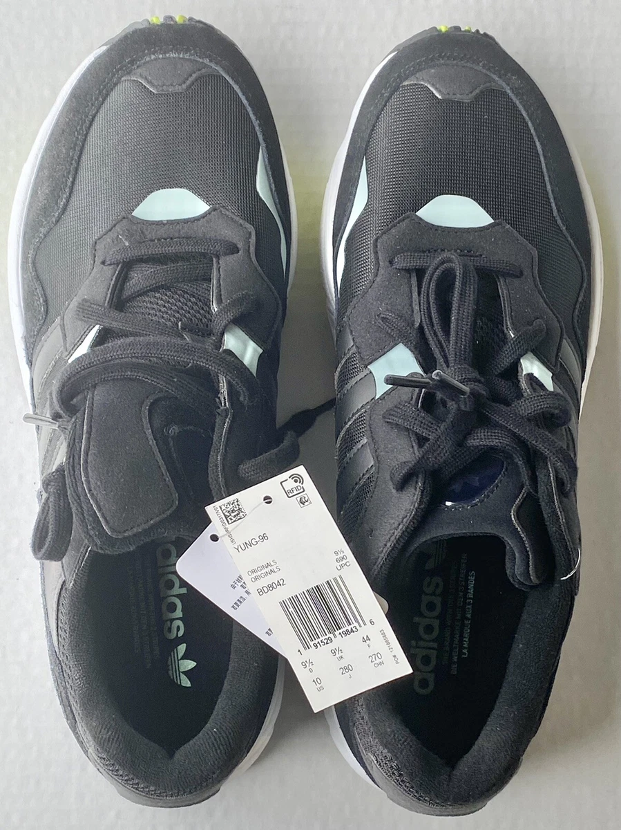 Adidas Men s Yung 96 Black White Mint Athletic Sneakers Shoes BD8042 Size 10