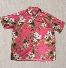 Vintage Aloha Hawaiian Shirt PARADISE BAY XL Floral Palm Made in Hawaii 
