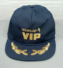 Vintage Caterpillar VIP Hat Embroidered Gold Leaf Corded Buckle Strapback Tonkin