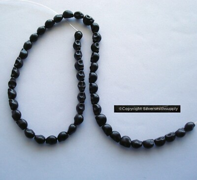skull beads mini black Howlite 8x6mm skull beads 50pcs 16 inch strand BS007