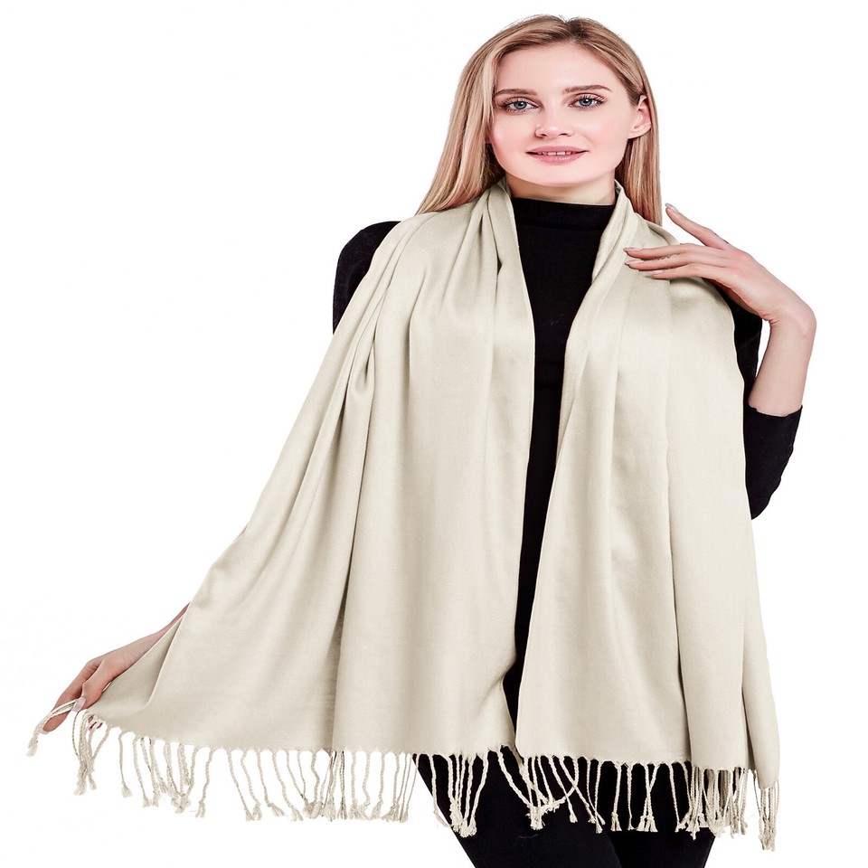 CJ Apparel Damen Hochwertiger Einfarbiger Design Pashmina-Schal
