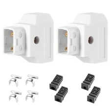 2pcs D-tap Plug Male DIY for DSLR Rig Power Cable V-Mount Anton Battery White
