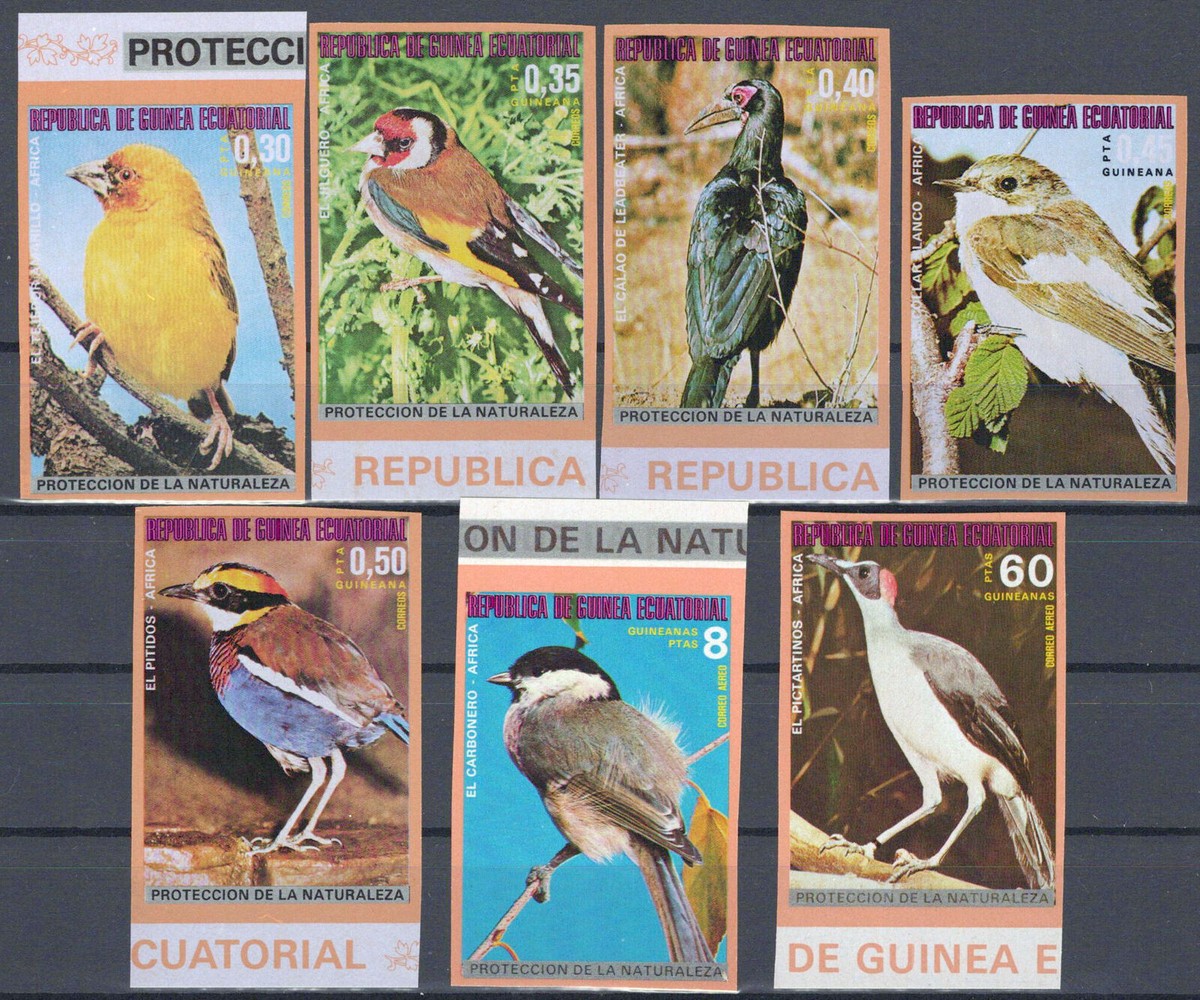 Equatorial Guinea Mi 989-995 MNH Imperforate Birds ZAYIX