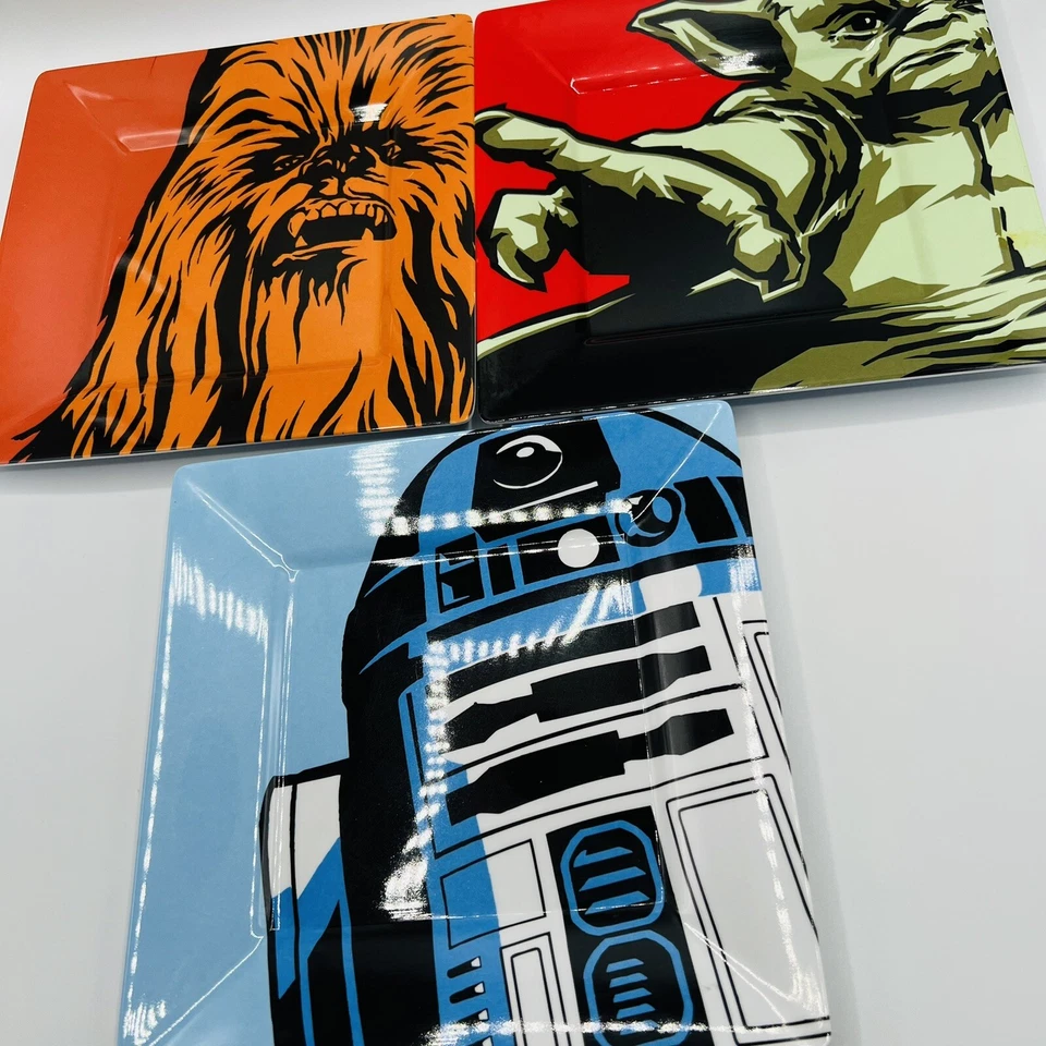 Lote de 3 juguetes subterráneos placas cuadradas Star Wars 8x8x1 Yoda Chewbacca y R2-D2 Foto 2 de 4